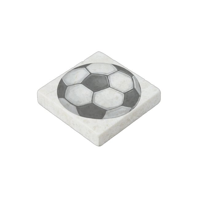 Soccer Ball Stone Magnet (Angled)