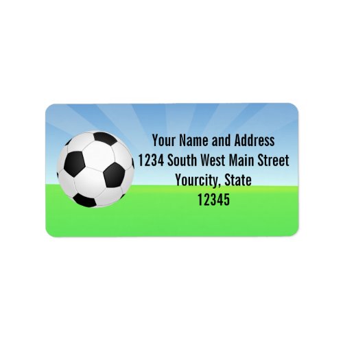 Soccer Ball Sunny Day Label