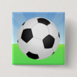 Soccer Ball Sunny Day Pinback Button