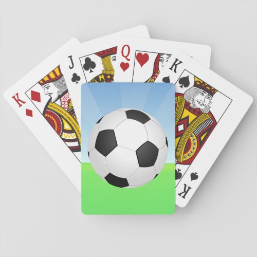 Soccer Ball Sunny Day Poker Cards