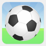 Soccer Ball Sunny Day Square Sticker