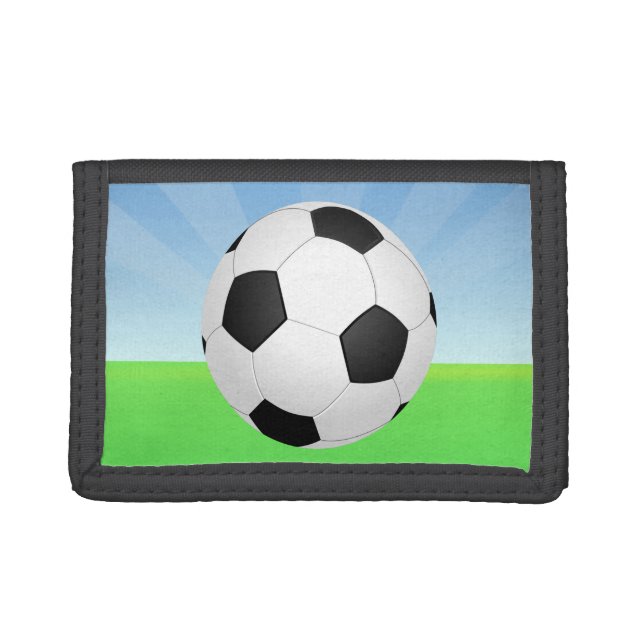 Soccer Ball Sunny Day Tri-fold Wallet (Front)