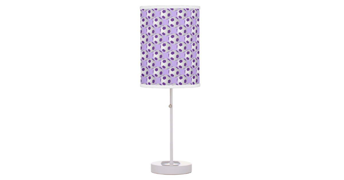 Soccer Ball Table Lamp, Purple and White Table Lamp Zazzle