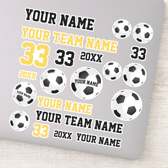 Soccer Ball Team Name Football Soccer Player Sticker (Detail)