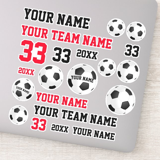 Soccer Ball Team Name Football Soccer Player Sticker (Detail)