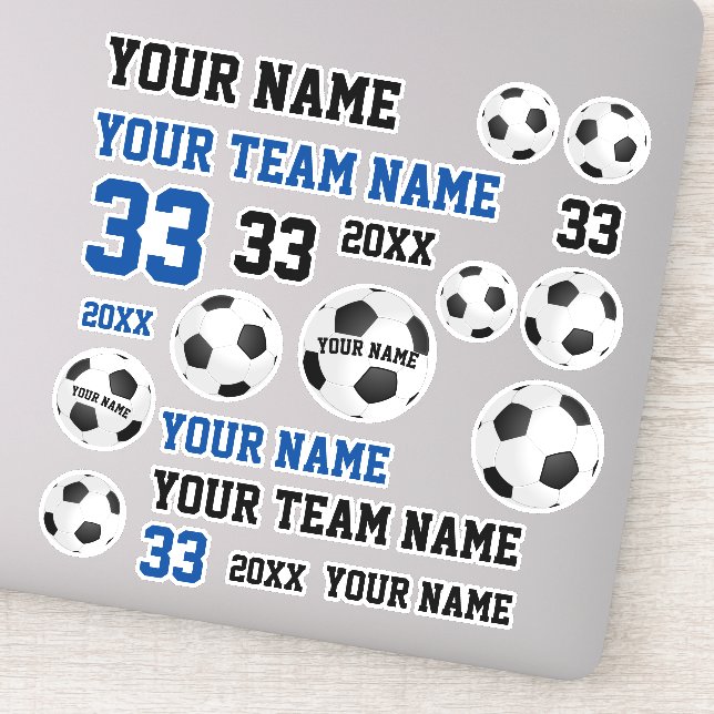 Soccer Ball Team Name Football Soccer Player Sticker (Detail)