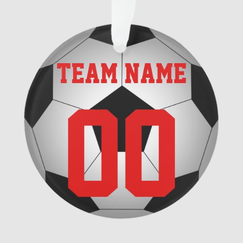 Soccer ball team name personalized ornament