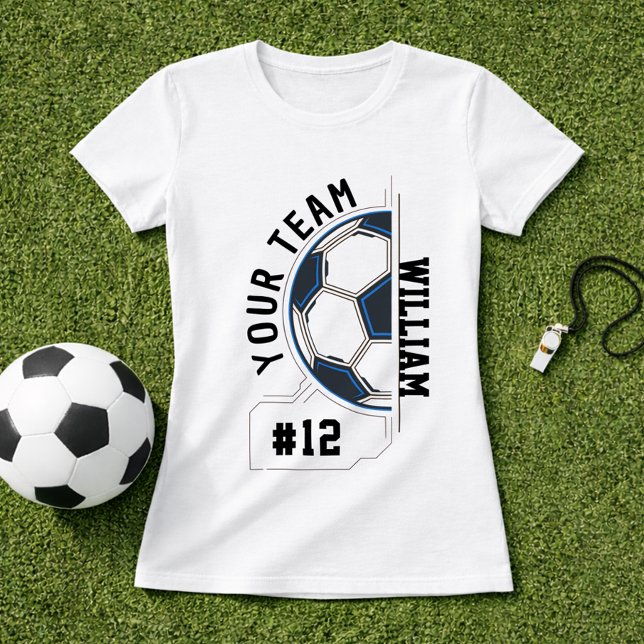 Soccer Ball Team Name & Player Number T-Shirt (Creator Uploaded)