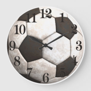 Soccer Ball Team Sports Games Large Clock