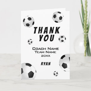 Soccer Ball Thank You Coach Card