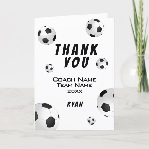 Soccer Ball Thank You Coach Card