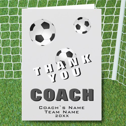 Soccer Ball Thank you Coach Card