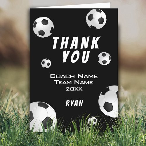 Soccer Ball Thank you Coach Card