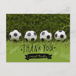 Soccer ball  thank you  postcard