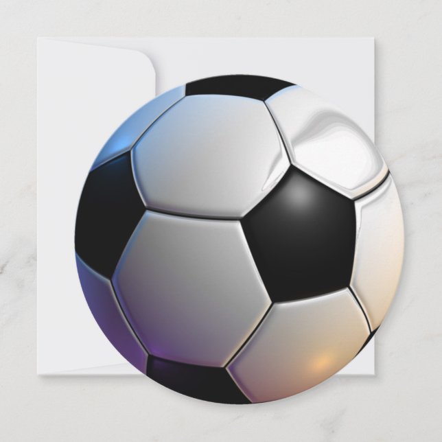 Soccer ball theme circle party invitations (Front)