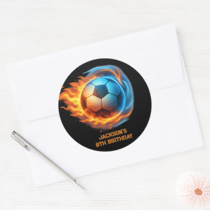 Soccer Ball Theme Sports Birthday Classic Round Sticker