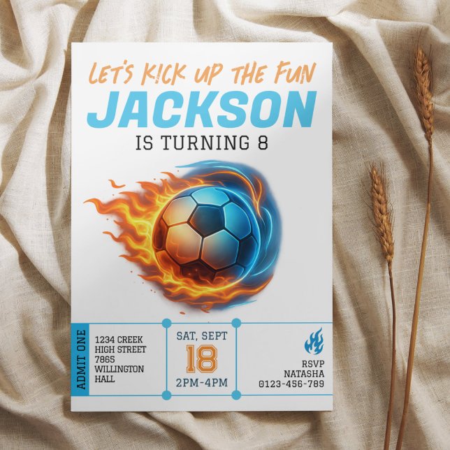 Soccer Ball Themed Sports Birthday Invitation (Creator Uploaded)