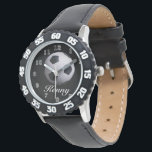 Soccer Ball Time Wrist Watch<br><div class="desc">This cool elegant trendy personal watch. It is a easy colorful watch with white numbers. A bright black and white soccer ball on a png file. You can change the text and back ground color to your choice. come's in 14 kids styles come's in 13 men's styles come's in 15...</div>