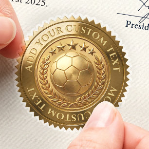 Soccer Ball Tournament Award Custom 3D Foil Gold Sticker