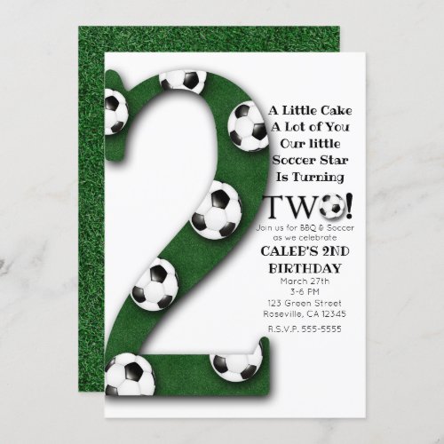 Soccer Ball TWO 2 2nd Birthday Party Invitation