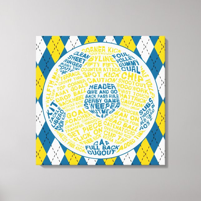 Soccer Ball Typography Box Canvas (Front)