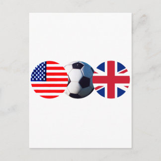 Soccer Ball UK & USA Flags The MUSEUM Zazzle Postcard