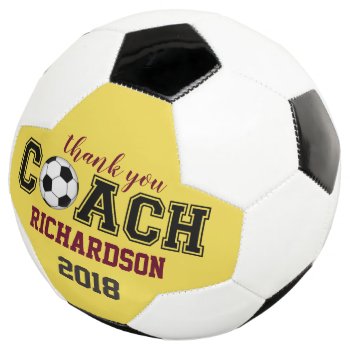 Soccer Ball Unique Custom Thank You Gift For Coach by Team_Lawrence at Zazzle