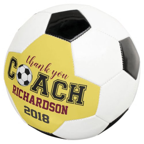 Soccer ball unique custom thank you gift for coach