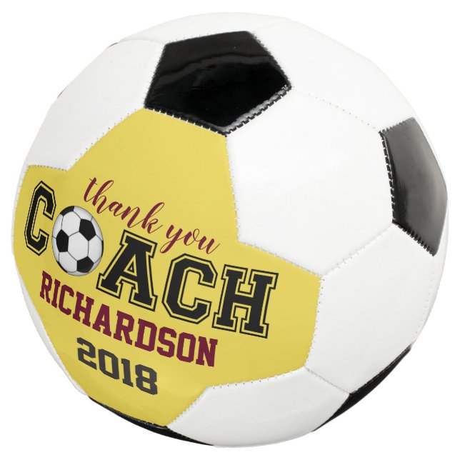 Soccer ball unique custom thank you gift for coach (Three Quarter)