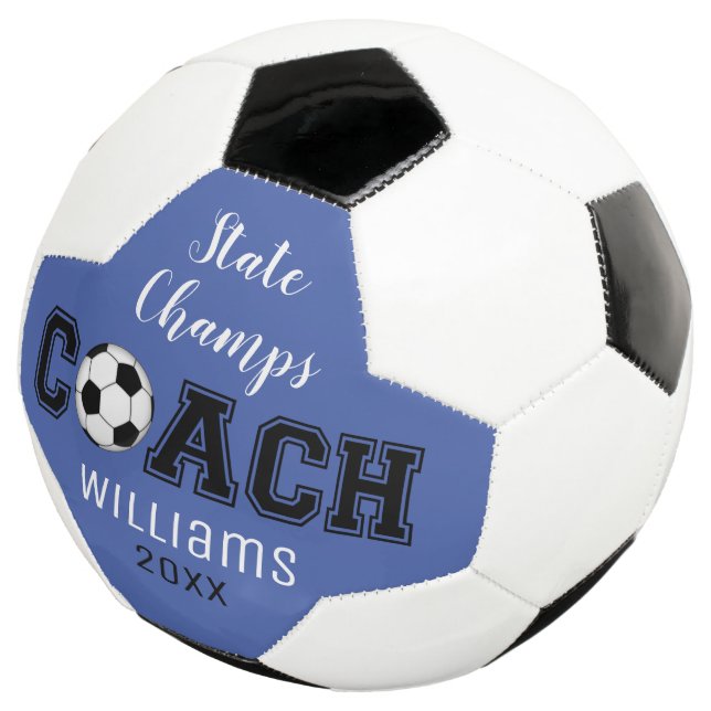 Soccer ball unique custom thank you gift for coach (Three Quarter)