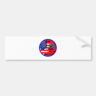 Soccer Ball & USA Flag2 The MUSEUM Zazzle Blue-C Bumper Sticker