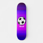 Soccer Ball; Vibrant Violet Blue And Magenta Skateboard at Zazzle