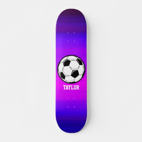 Soccer Ball Vibrant Violet Blue and Magenta Skateboard
