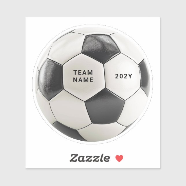 Soccer Ball Vinyl Sticker | Personalized Team Name (Sheet)