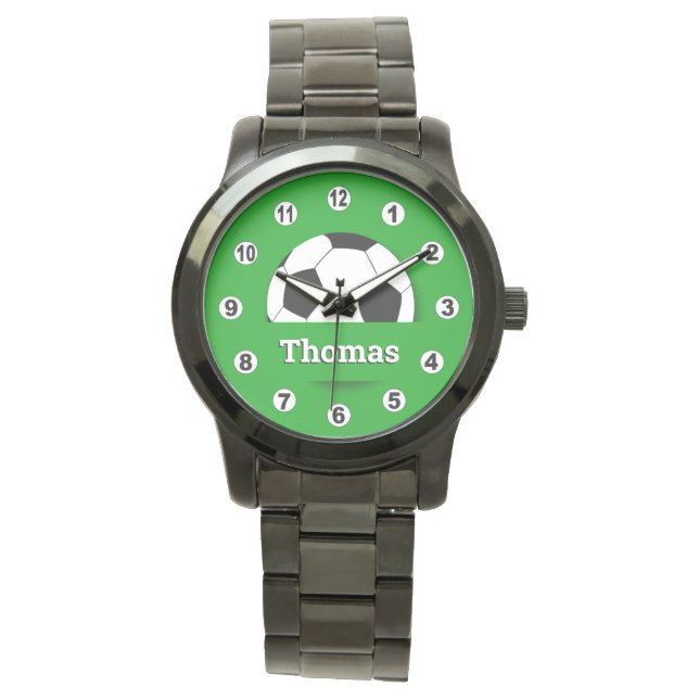 Soccer ball watch, Custom Name football fan /sport Watch (Front)