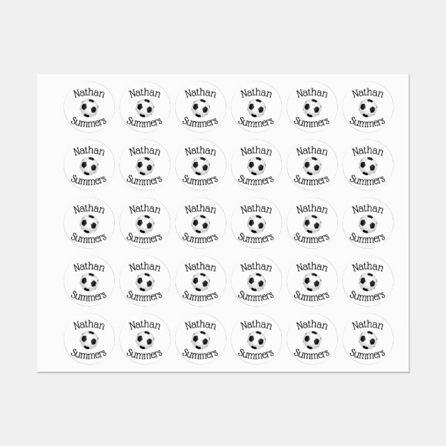Soccer Ball Waterproof Iron On Clothing Kids' Labels (Sheet)