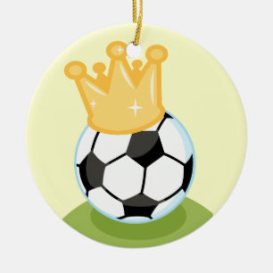 Soccer Ball Wearing Crown T-shirts and Gifts Ceramic Ornament