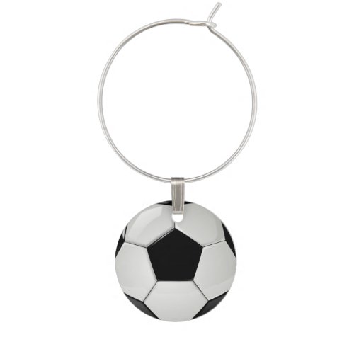 Soccer Ball Wine Glass Charm
