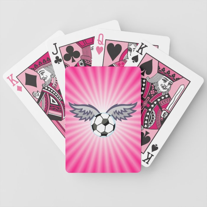 Soccer Ball Wings; Pink Card Decks