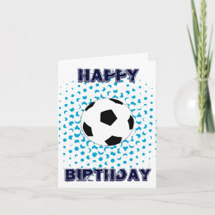 Soccer Ball with blue colours, Happy Birthday Card
