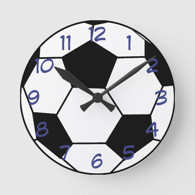 Soccer Ball with Blue Wall Clock (Front)