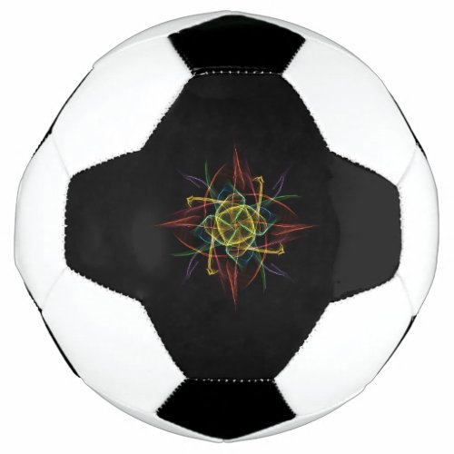 Soccer Ball with Colorful Star Design