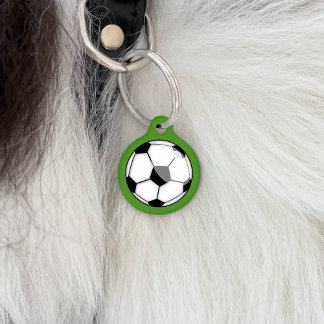 Soccer Ball With Custom Name And Number Pet ID Tag