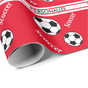 Soccer Ball With DIY Background Color Wrapping Paper