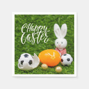 Soccer ball with Eggs Easter Holiday for Player   Napkins