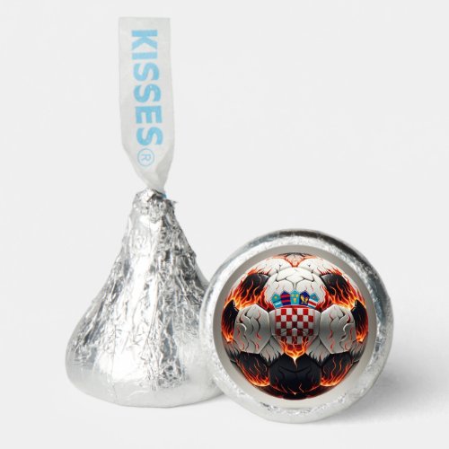 Soccer ball with flames and Croatian flag Hersheys Kisses