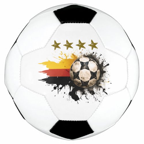 Soccer ball with German Flag and four golden Stars