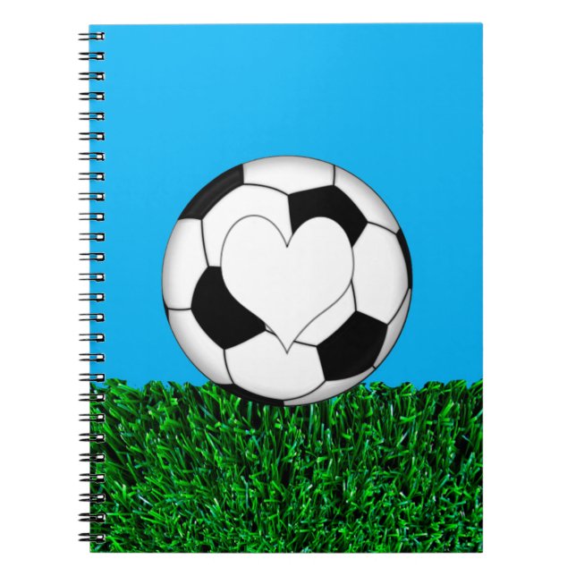 Soccer Ball with heart customizeable Notebook (Front)