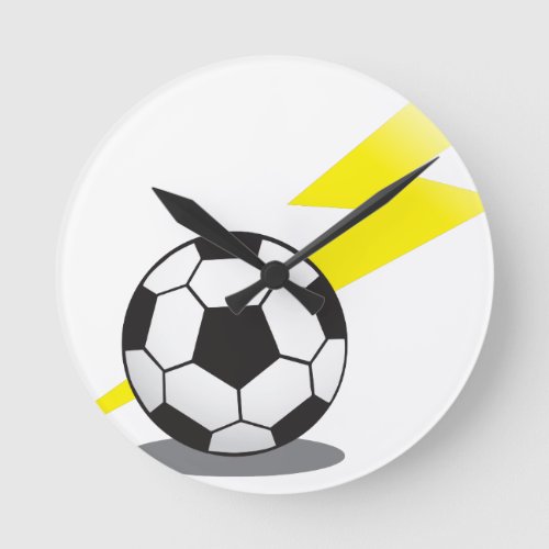 Soccer ball with lightning bolt round clock