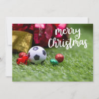 Soccer ball with Merry Christmas decoration